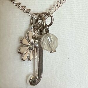 “J” Charm Necklace in Silver Tone for Women or Kids